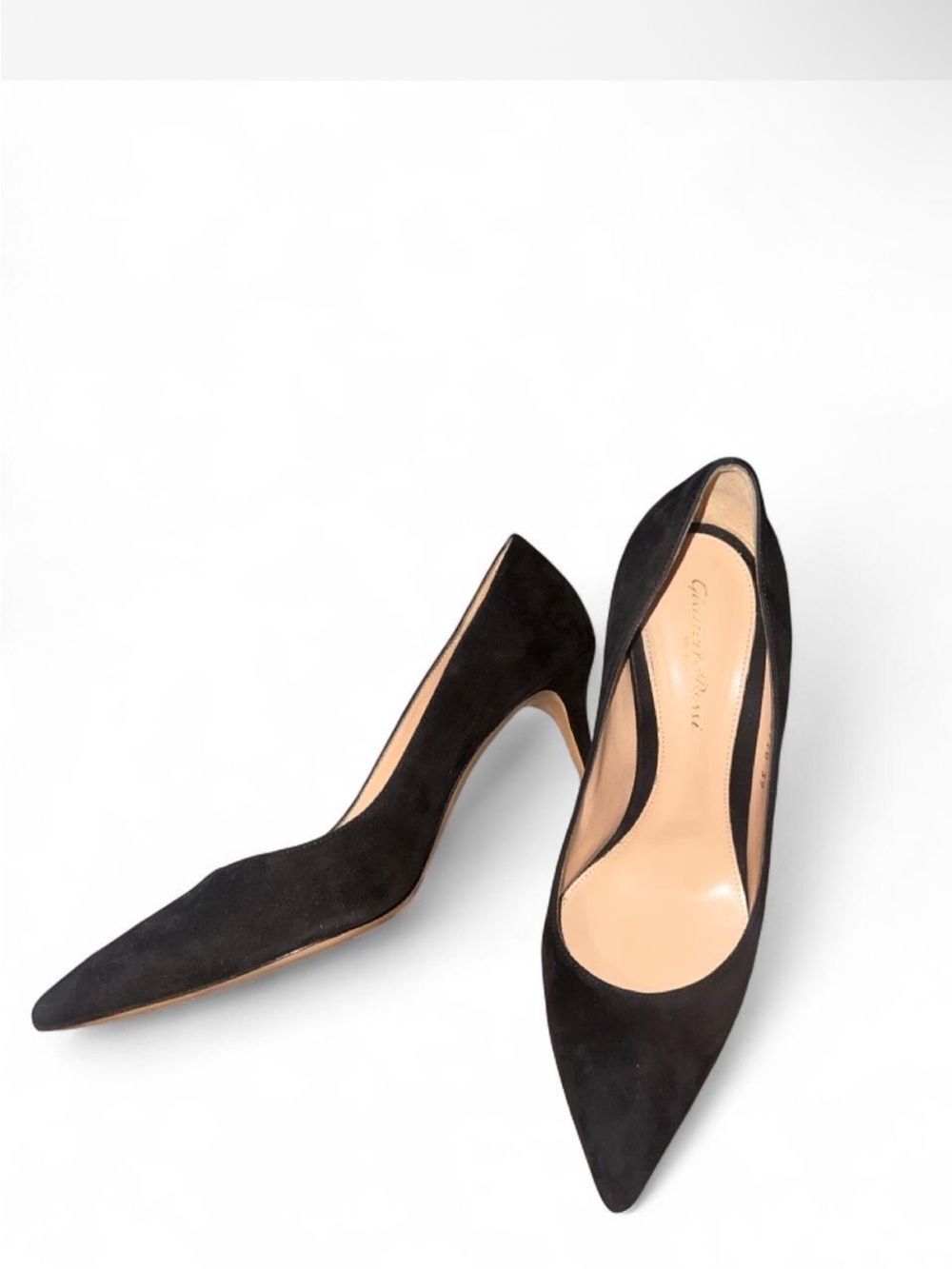 GIANVITO 70 Black suede pointed toe pumps #heels #suede - Picture 3 of 5